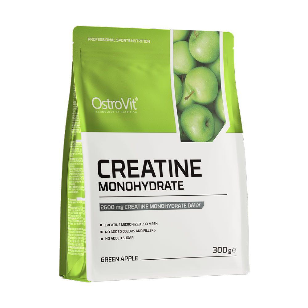 Креатин OstroVit Creatine Monohydrate Зелене яблуко, в порошку, 300 г